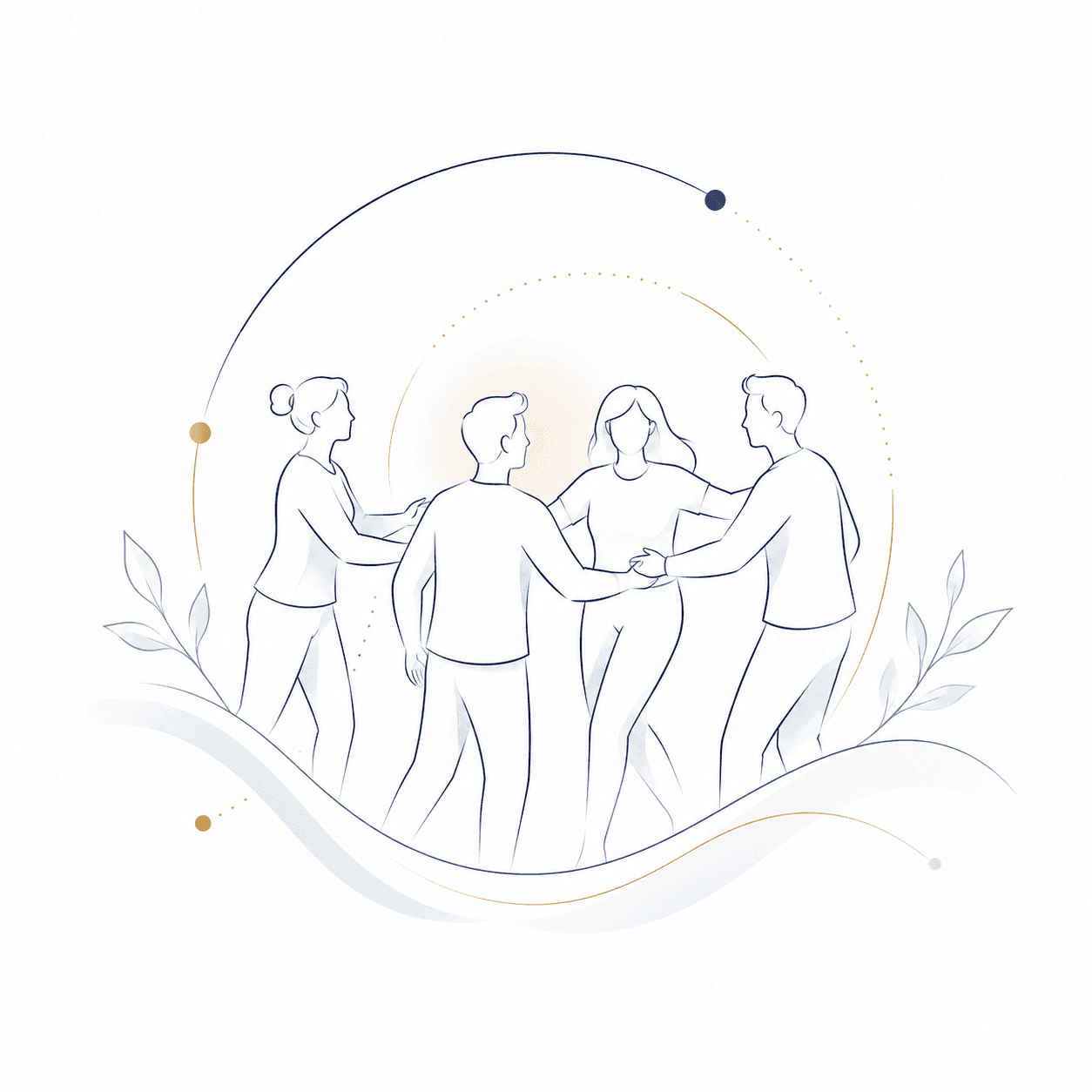 Connected in harmony and support illustration